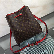 Louis Vuitton Neonoe Monogram Calfskin Bucket Bag Red M44021 - 3