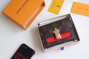 Louis Vuitton Flower Compact Monogram Unisex Wallets With Red - 1