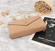 YSL original leather women's shoulder bag in Apricot - 3