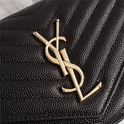 YSL original leather women's shoulder bag in Black with Gold Harsare 26801 - 2