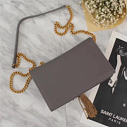 YSL Classic Calfskin Mini Chain Bag in Gray 26817 - 5