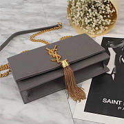 YSL Classic Calfskin Mini Chain Bag in Gray 26817 - 4