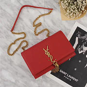 YSL Classic Calfskin Mini Chain Bag in Red 26817 - 2