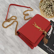 YSL Classic Calfskin Mini Chain Bag in Red 26817 - 5