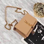 YSL Classic Calfskin Mini Chain Bag in Apricot 26817 - 3