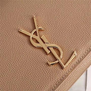 YSL Monogram Leather With Metal Chain Shoulder Bag In Light Pink  - 5