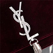 YSL Saint Laurent in Red Bag with Sliver Hardware - 5