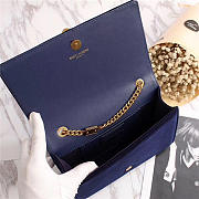 YSL Saint Laurent Blue Bag with Gold Hardare - 5