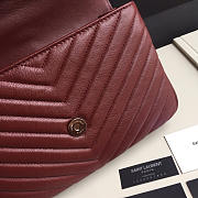 YSL Monogram Saint Laurent College burgundy Medium Bag with Silver  - 5