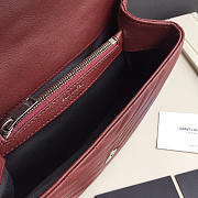 YSL Monogram Saint Laurent College burgundy Medium Bag with Silver  - 6