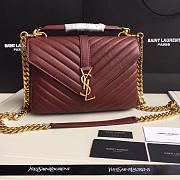 YSL Monogram Saint Laurent College burgundy Medium Bag with Gold  - 5