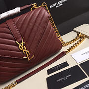 YSL Monogram Saint Laurent College burgundy Medium Bag with Gold  - 2