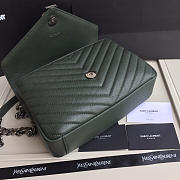 YSL Monogram Saint Laurent College Dark Green Medium Bag with Sliver - 6