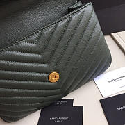 YSL Monogram Saint Laurent College Dark Green Medium Bag with Gold - 5