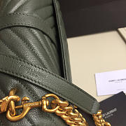 YSL Monogram Saint Laurent College Dark Green Medium Bag with Gold - 2