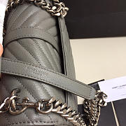 YSL Monogram Saint Laurent College Gray Medium Bag with Silver  - 4