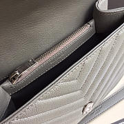 YSL Monogram Saint Laurent College Gray Medium Bag with Silver  - 2