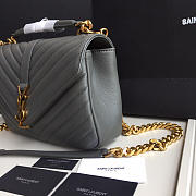 YSL Monogram Saint Laurent College Gray Medium Bag with Gold - 4