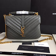 YSL Monogram Saint Laurent College Gray Medium Bag with Gold - 1