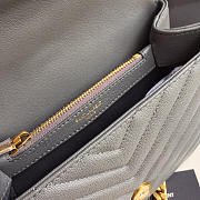 YSL Monogram Saint Laurent College Gray Medium Bag with Gold - 2