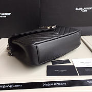 YSL Monogram Saint Laurent College Black Medium Bag with Silver - 3