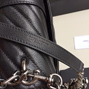 YSL Monogram Saint Laurent College Black Medium Bag with Silver - 6