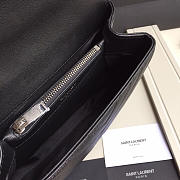 YSL Monogram Saint Laurent College Black Medium Bag with Silver - 5