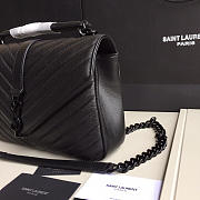 YSL Monogram Saint Laurent College Black Medium Bag with Black - 2