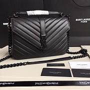 YSL Monogram Saint Laurent College Black Medium Bag with Black - 4