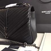 YSL Monogram Saint Laurent College Black Large Bag with Silver Hardware - 5