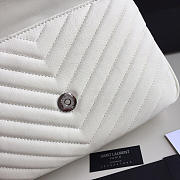 YSL Monogram Saint Laurent College White Large Bag with Silver Hardware - 5