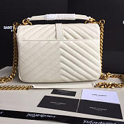 YSL Monogram Saint Laurent College White Large Bag with Gold Hardware - 4