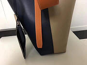 Celine Twisted Cabas Calfskin Leather bag blue khaki - 6