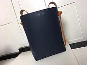 Celine Twisted Cabas Calfskin Leather bag blue khaki - 3