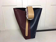 Celine Twisted Cabas Calfskin Leather bag Wine red blue - 5