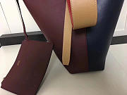 Celine Twisted Cabas Calfskin Leather bag Wine red blue - 2