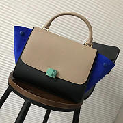 Celine Trapeze small Lambskin Leather Bag Beige Blue - 4