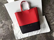 Celine Original Lambskin Leather Bucket Bag red black - 4