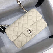 Chanel Flap Bag Caviar in White 20cm with Silver Hardware - 6