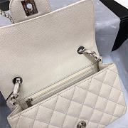 Chanel Flap Bag Caviar in White 20cm with Silver Hardware - 5