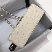 Chanel Flap Bag Caviar in White 20cm with Silver Hardware - 3