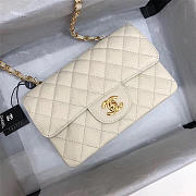 Chanel Flap Bag Caviar in White 20cm with Gold Hardware - 1