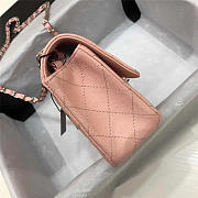 Chanel Flap Bag Caviar in Pink 20cm with Silver Hardware - 5