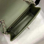 Chanel Flap Bag Caviar in Green 20cm with Silver Hardware - 2