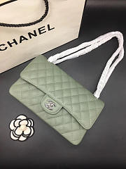 Chanel Flap Bag Caviar in Light Green 25cm with Silver Hardware - 4