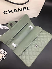 Chanel Flap Bag Caviar in Light Green 25cm with Silver Hardware - 2