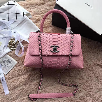 Chanel Snake skin Handle bag Pink