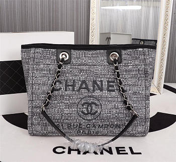 Chanel beach bag handle bag black