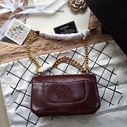 Chanel Oil wax Flap bag Wine Red - 3