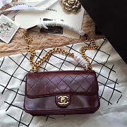 Chanel Oil wax Flap bag Wine Red - 1